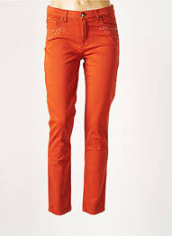 Pantalon slim taille basse taille basse orange MENSI COLLEZIONE femme