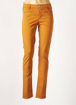 Pantalon slim taille basse taille basse jaune DENIM STUDIO femme