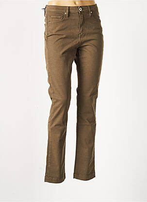 Pantalon slim stretch taille normale vert DENIM STUDIO femme