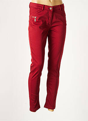 Pantalon slim broderie rivets taille normale rouge DIPLODOCUS femme