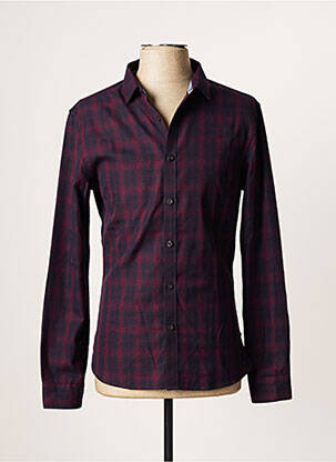 Chemise manches longues rouge TEDDY SMITH pour homme