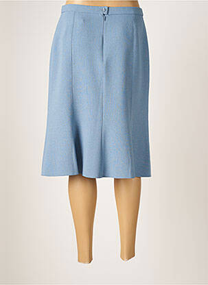 Jupe mi-longue coupe évasée bleu FRANCE RIVOIRE femme