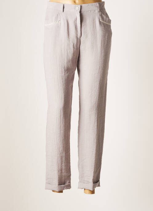 Pantalon 7/8 gris CHRISTINE LAURE pour femme