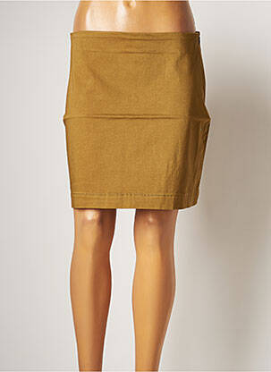 Jupe courte fermeture zip latéral marron LA FIANCEE DU MEKONG femme