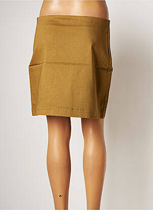 Jupe courte fermeture zip latéral marron LA FIANCEE DU MEKONG femme