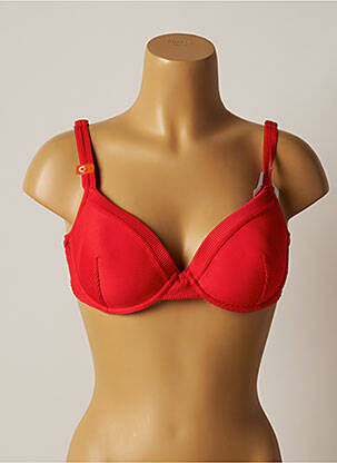 Haut de maillot de bain stretch haut soutien-gorge moulé rouge CHERRY BEACH femme