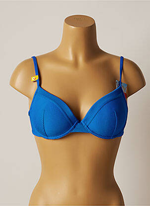 Haut de maillot de bain stretch haut soutien-gorge moulé bleu CHERRY BEACH femme