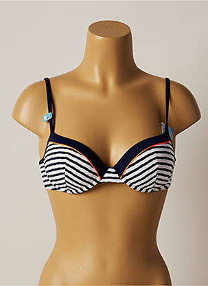 Haut de maillot de bain stretch haut soutien-gorge moulé bleu CHERRY BEACH femme