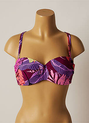Haut de maillot de bain stretch haut soutien-gorge moulé violet BELCOR femme