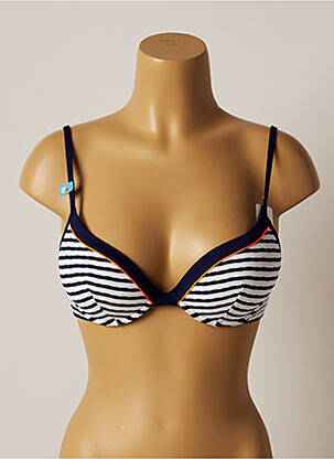 Haut de maillot de bain stretch haut soutien-gorge push-up bleu CHERRY BEACH femme