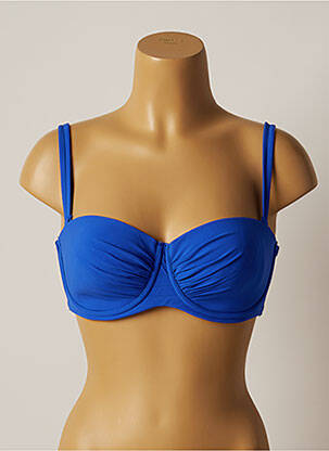 Haut de maillot de bain stretch haut soutien-gorge moulé bleu BELCOR femme