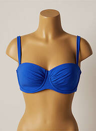 Haut de maillot de bain stretch haut soutien-gorge moulé bleu BELCOR femme