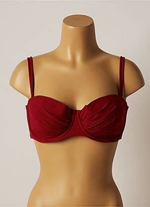 Haut de maillot de bain stretch haut soutien-gorge moulé rouge BELCOR femme