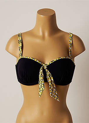 Haut de maillot de bain stretch haut soutien-gorge moulé noir BELCOR femme