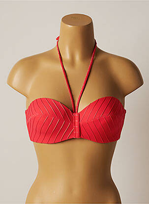 Haut de maillot de bain stretch haut soutien-gorge moulé rose LOU femme