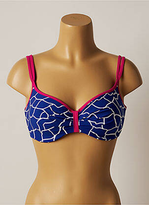 Haut de maillot de bain stretch haut soutien-gorge moulé bleu BELCOR femme