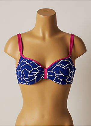 Haut de maillot de bain stretch haut soutien-gorge moulé bleu BELCOR femme