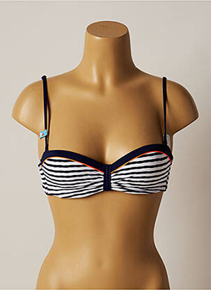Haut de maillot de bain stretch haut soutien-gorge moulé bleu CHERRY BEACH femme