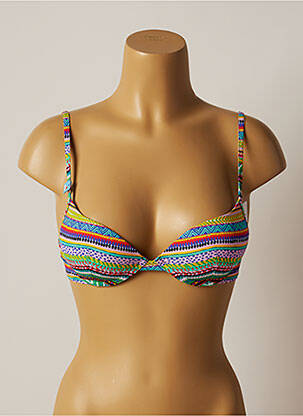 Haut de maillot de bain stretch haut soutien-gorge push-up vert CHERRY BEACH femme