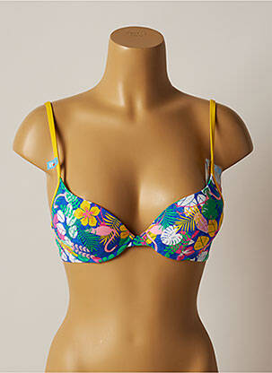 Haut de maillot de bain stretch haut soutien-gorge push-up jaune CHERRY BEACH femme