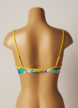 Haut de maillot de bain stretch haut soutien-gorge push-up jaune CHERRY BEACH femme