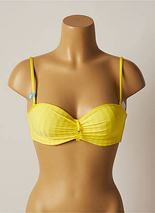 Haut de maillot de bain stretch haut soutien-gorge moulé jaune CHERRY BEACH femme