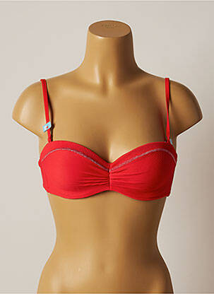 Haut de maillot de bain stretch haut soutien-gorge moulé rouge CHERRY BEACH femme