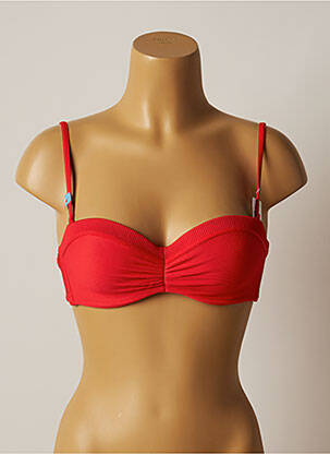 Haut de maillot de bain stretch haut soutien-gorge moulé rouge CHERRY BEACH femme