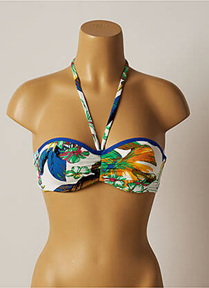 Haut de maillot de bain stretch haut soutien-gorge moulé blanc CHERRY BEACH femme