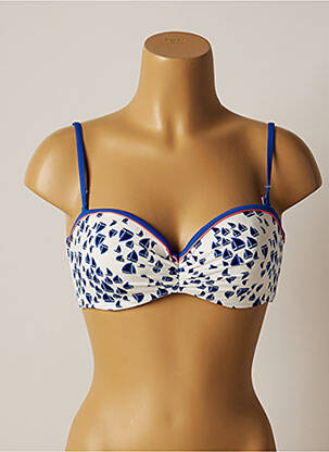 Haut de maillot de bain stretch haut soutien-gorge moulé bleu VARIANCE femme