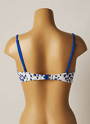 Haut de maillot de bain stretch haut soutien-gorge moulé bleu VARIANCE femme