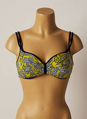 Haut de maillot de bain stretch haut soutien-gorge moulé bleu BELCOR femme
