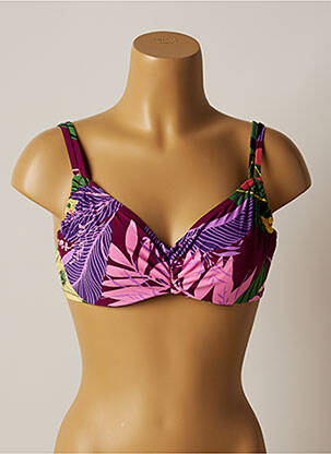 Haut de maillot de bain stretch haut soutien-gorge balconnet violet BELCOR femme
