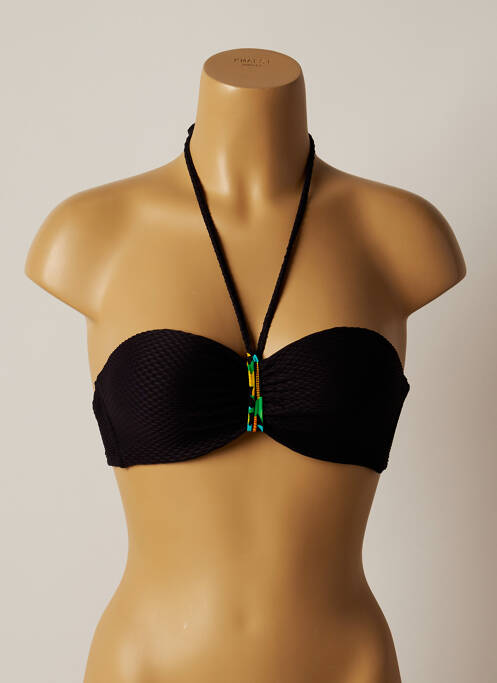 Haut de maillot de bain stretch haut soutien-gorge moulé noir VARIANCE femme