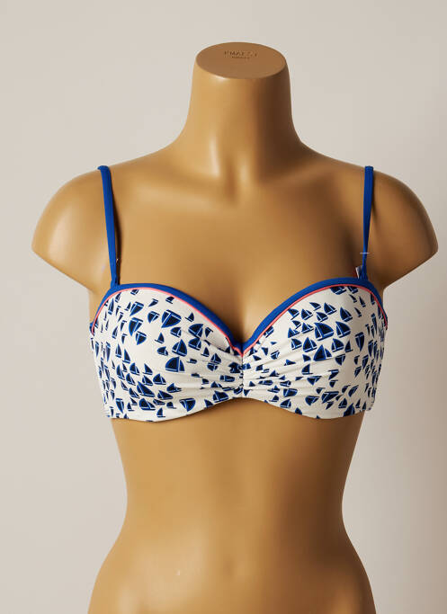 Haut de maillot de bain stretch haut soutien-gorge moulé bleu VARIANCE femme