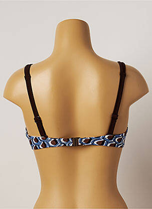 Haut de maillot de bain stretch haut soutien-gorge emboitant bleu BELCOR femme