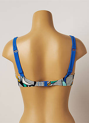 Haut de maillot de bain stretch haut soutien-gorge emboitant bleu BELCOR femme