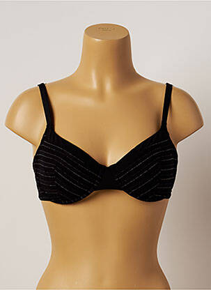 Haut de maillot de bain bretelles élastiquées ajustables noir LOU femme