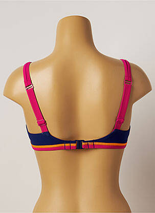 Haut de maillot de bain stretch haut soutien-gorge emboitant bleu BELCOR femme