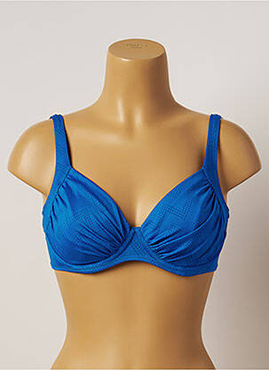 Haut de maillot de bain stretch haut soutien-gorge emboitant bleu BELCOR femme