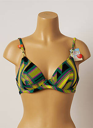 Haut de maillot de bain stretch haut soutien-gorge emboitant vert CHERRY BEACH femme