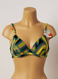 Haut de maillot de bain stretch haut soutien-gorge emboitant vert CHERRY BEACH femme