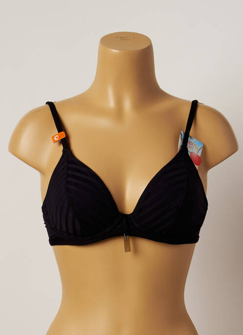 Haut de maillot de bain stretch haut soutien-gorge emboitant noir CHERRY BEACH femme
