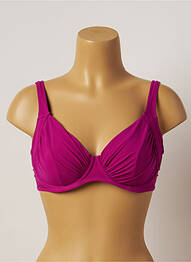 Haut de maillot de bain stretch haut soutien-gorge emboitant rose BELCOR femme