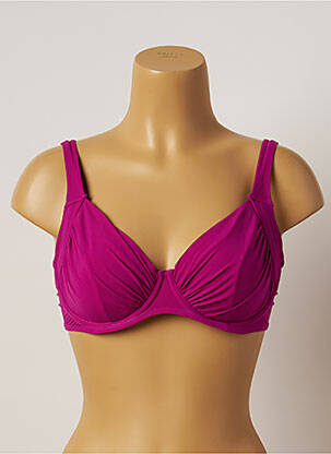 Haut de maillot de bain stretch haut soutien-gorge emboitant rose BELCOR femme