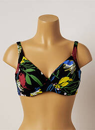 Haut de maillot de bain stretch haut soutien-gorge emboitant noir BELCOR femme
