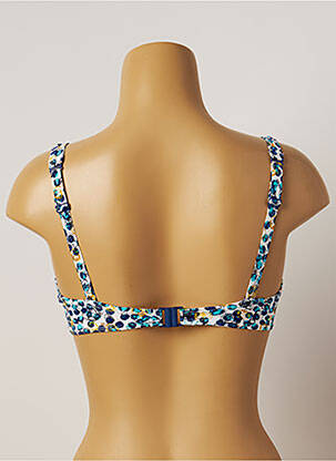 Haut de maillot de bain stretch haut soutien-gorge emboitant bleu BELCOR femme