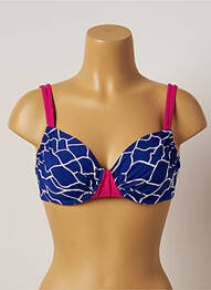 Haut de maillot de bain stretch haut soutien-gorge moulé bleu BELCOR femme