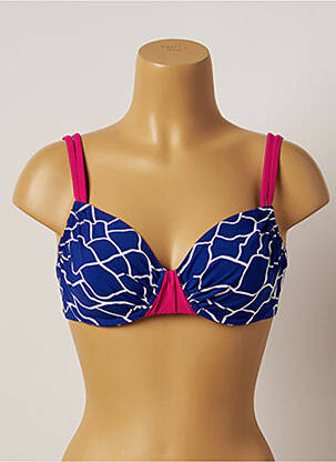 Haut de maillot de bain stretch haut soutien-gorge moulé bleu BELCOR femme