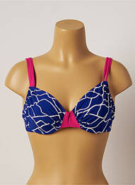 Haut de maillot de bain stretch haut soutien-gorge emboitant bleu BELCOR femme